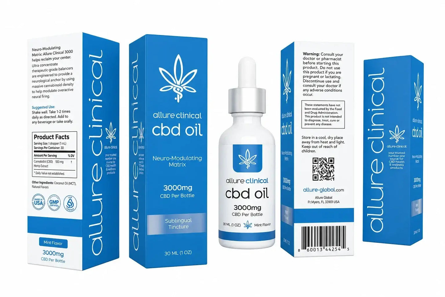 Allure Clinical 3000mg CBD Oil Tincture