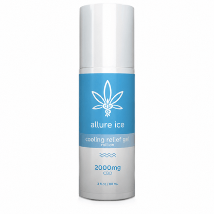 Allure Ice 2000mg CBD muscle relief gel designed for a cooling cryotherapy experience