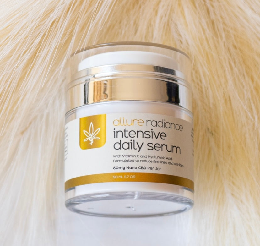 Allure Radiance CBD Serum illuminating facial skincare treatment
