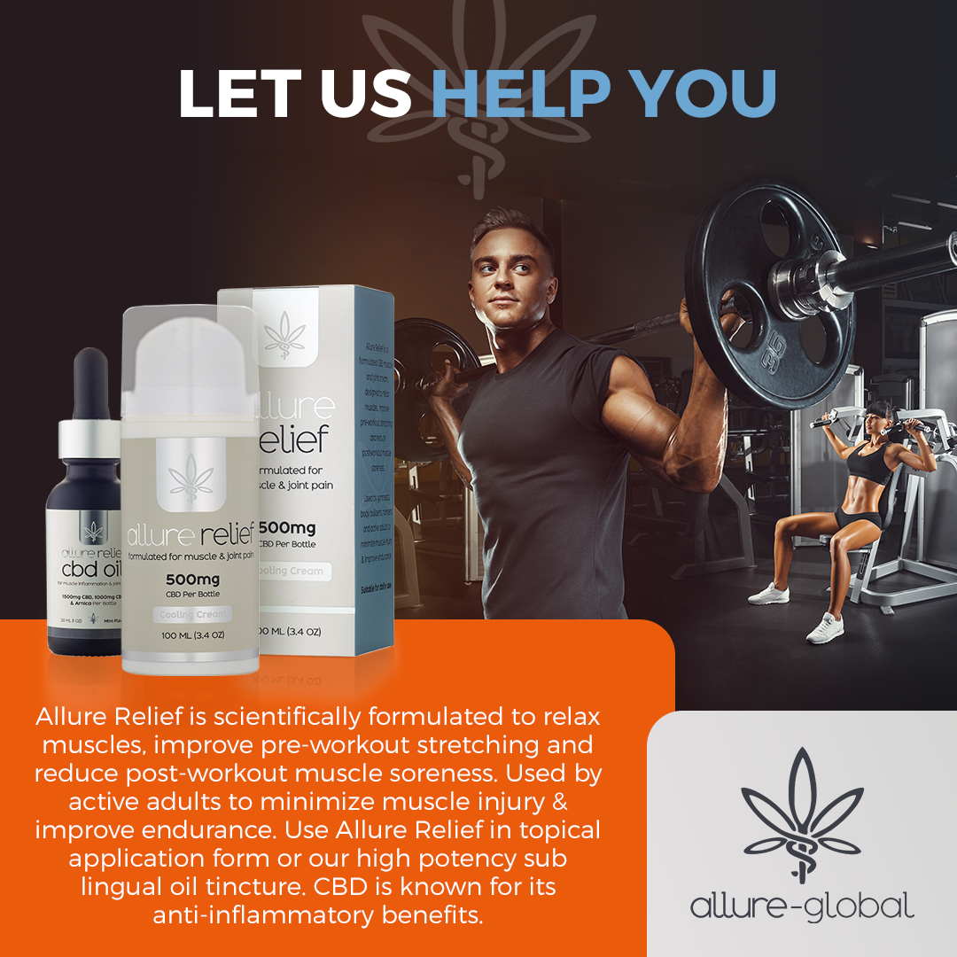 Allure Relief 500mg CBD Cream benefits for muscle soreness joint support and recovery