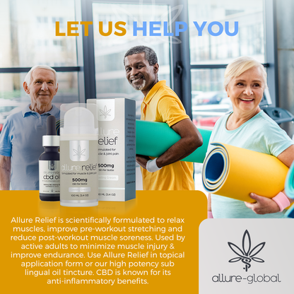 Allure Relief CBD Muscle and Joint Cream for active and senior recovery support