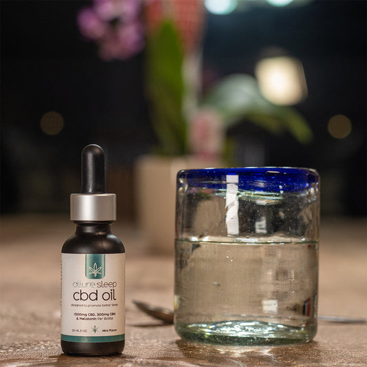 Allure Sleep CBD and CBN broad-spectrum oil product bottle