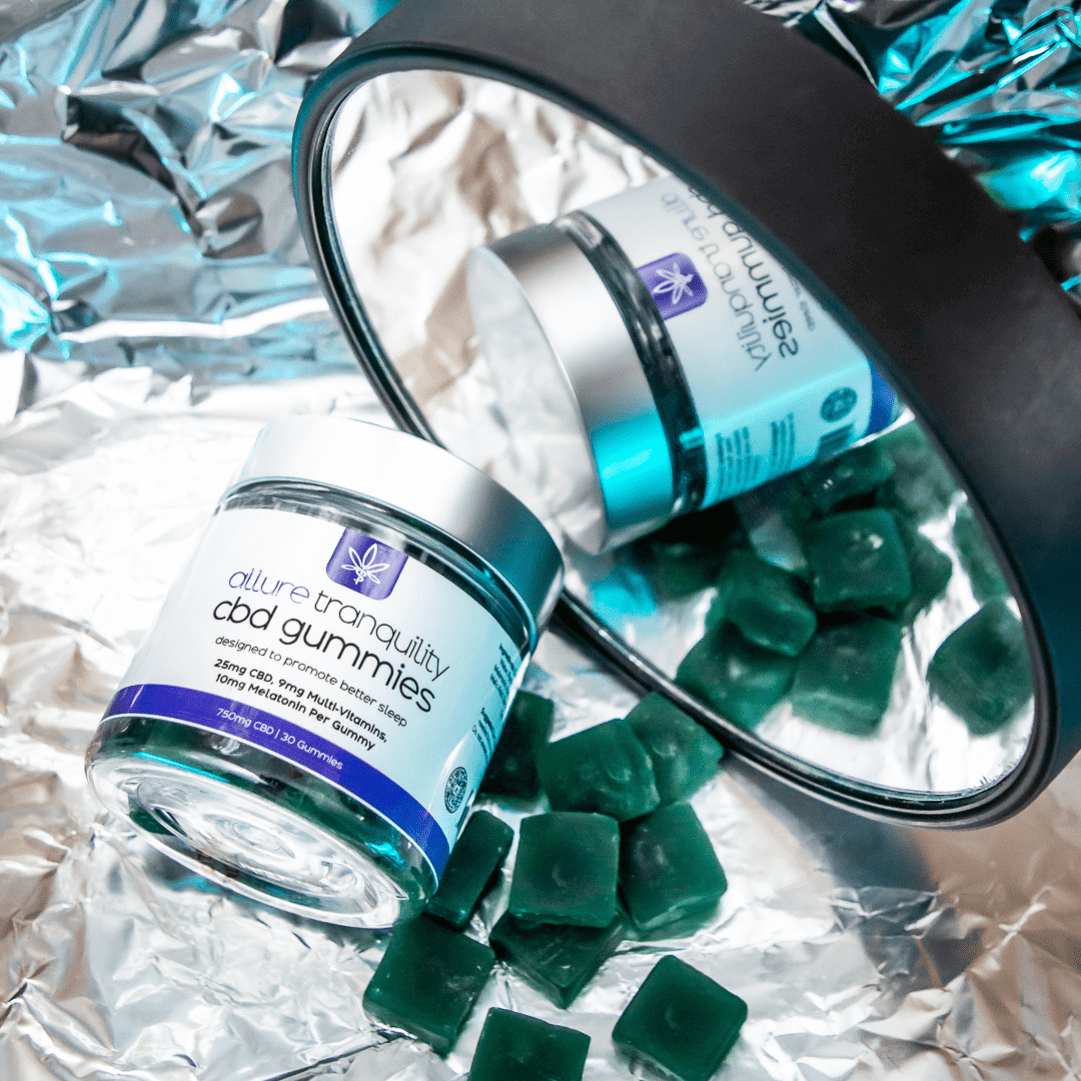 Allure Tranquility CBD Sleep Gummies with CBD, CBN, Melatonin, and L-Theanine