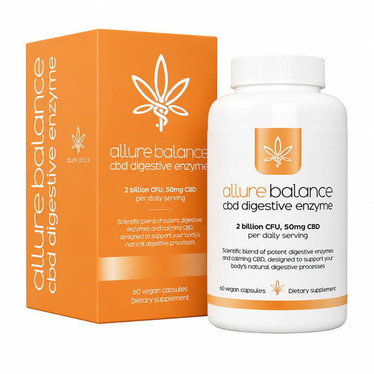 Allure Balance CBD Digestive Enzyme with 2 billion CFU probiotics and 50mg CBD